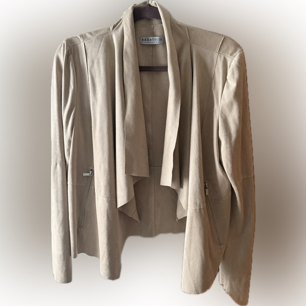 Bagatelle Women's Faux Suede Tan Jacket, Sz L
